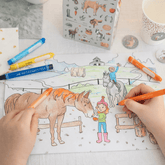 Tischsets Pferde zum Ausmalen - 10 Stück