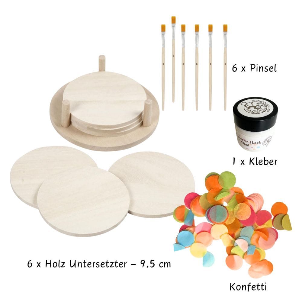 Kreatives Bastelset - Bunte Untersetzer für 6 Kinder