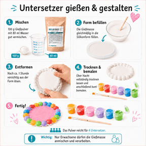 Untersetzer giessen und bemalen
