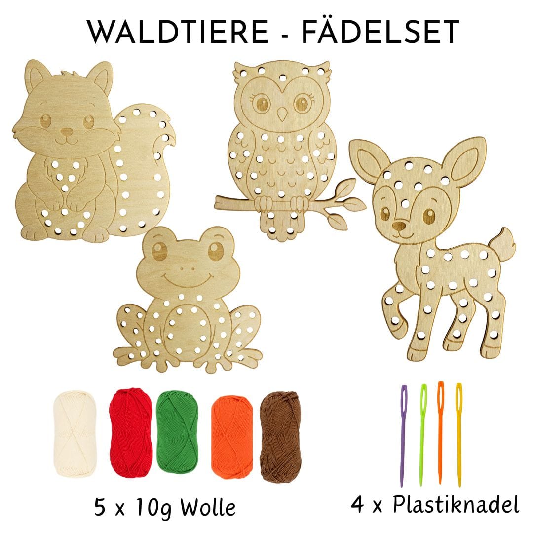 Kreativer Fädelspaß Waldtiere