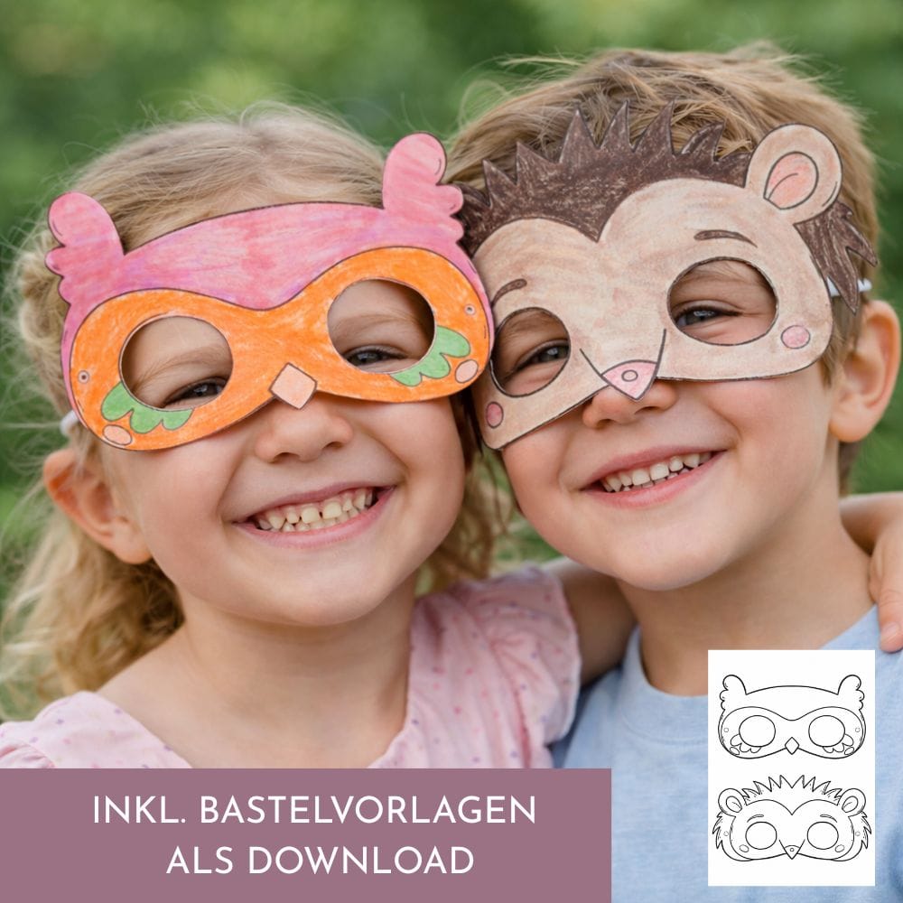 Waldtier-Masken  Bastelbogen Download