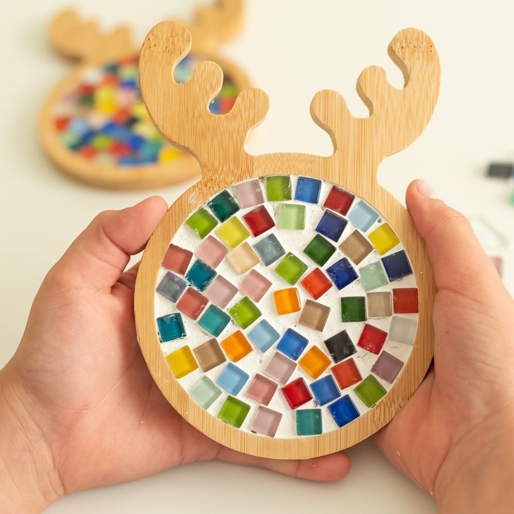 Mosaik Elch Untersetzer 2x