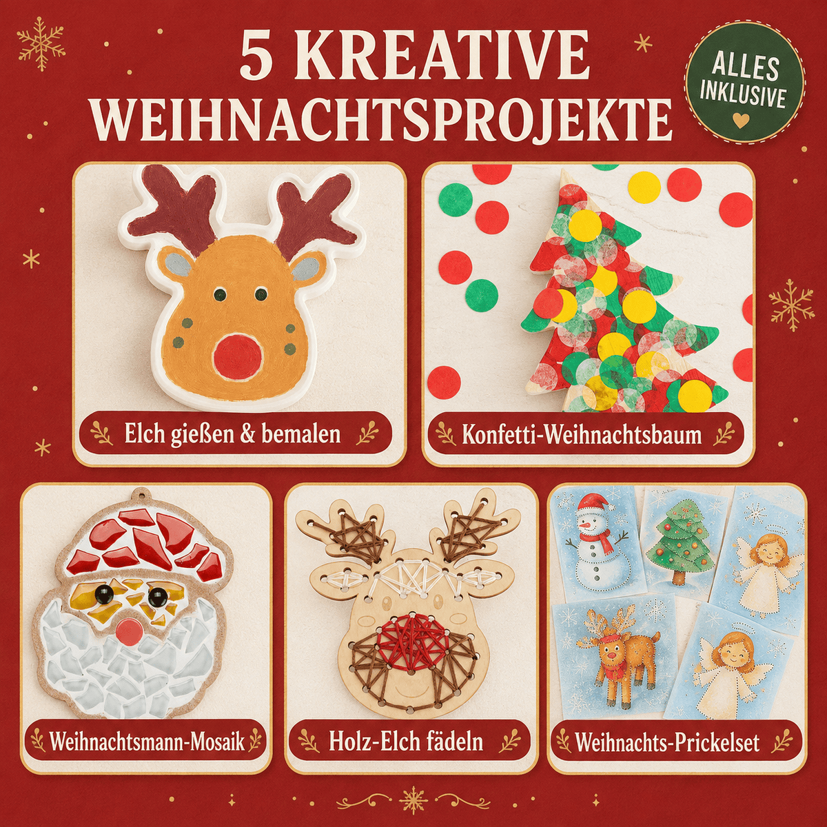 Grosse Weihnachts-Bastelbox für viele kreative Stunden