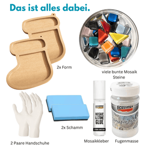 Mosaik-Set für 2 Kinder -„Weihnachts Socke“