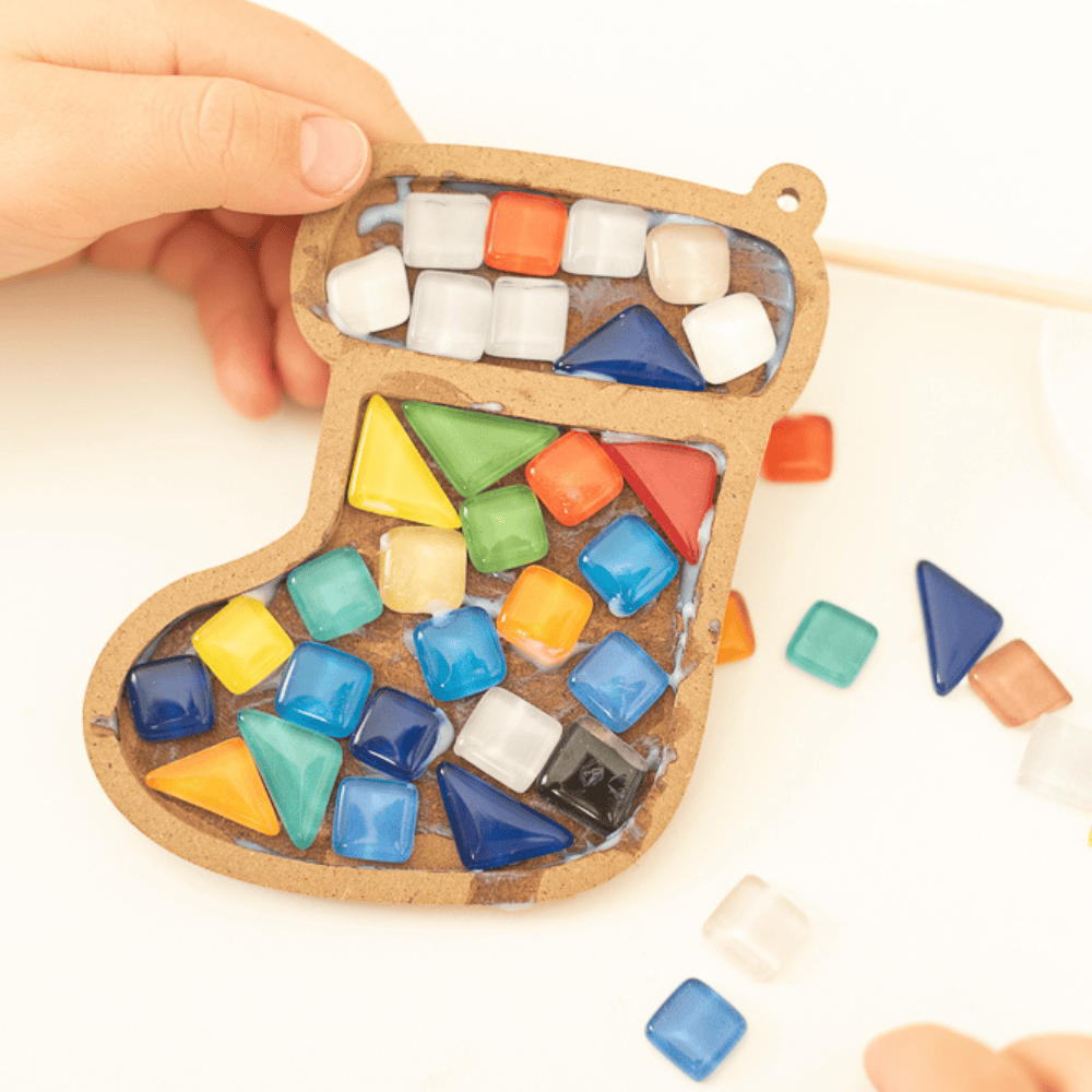 Mosaik-Set für 2 Kinder -„Weihnachts Socke“