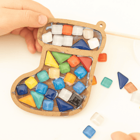 Mosaik-Set für 2 Kinder -„Weihnachts Socke“