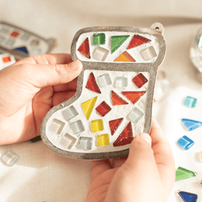 Mosaik-Set für 2 Kinder -„Weihnachts Socke“