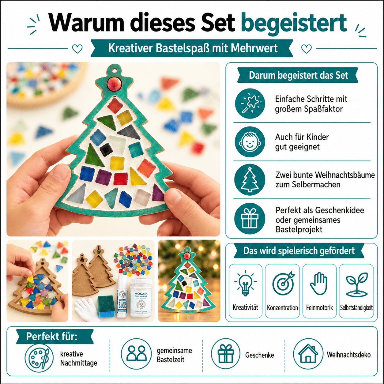 Mosaik Weihnachtsbaum 2x