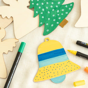Kreatives Weihnachts-Set: 8 Holzanhänger & 12 Acrylstifte 🎄✨