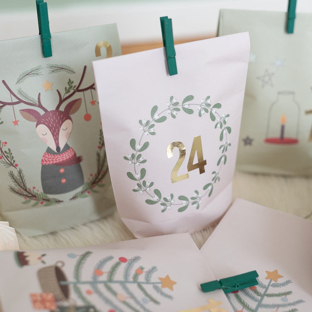 Adventskalender  Hygge - bedruckte Tütchen zum Befüllen