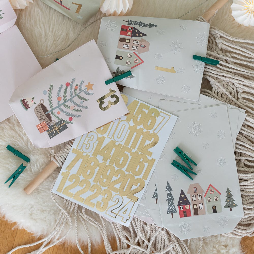 Adventskalender  Hygge - bedruckte Tütchen zum Befüllen