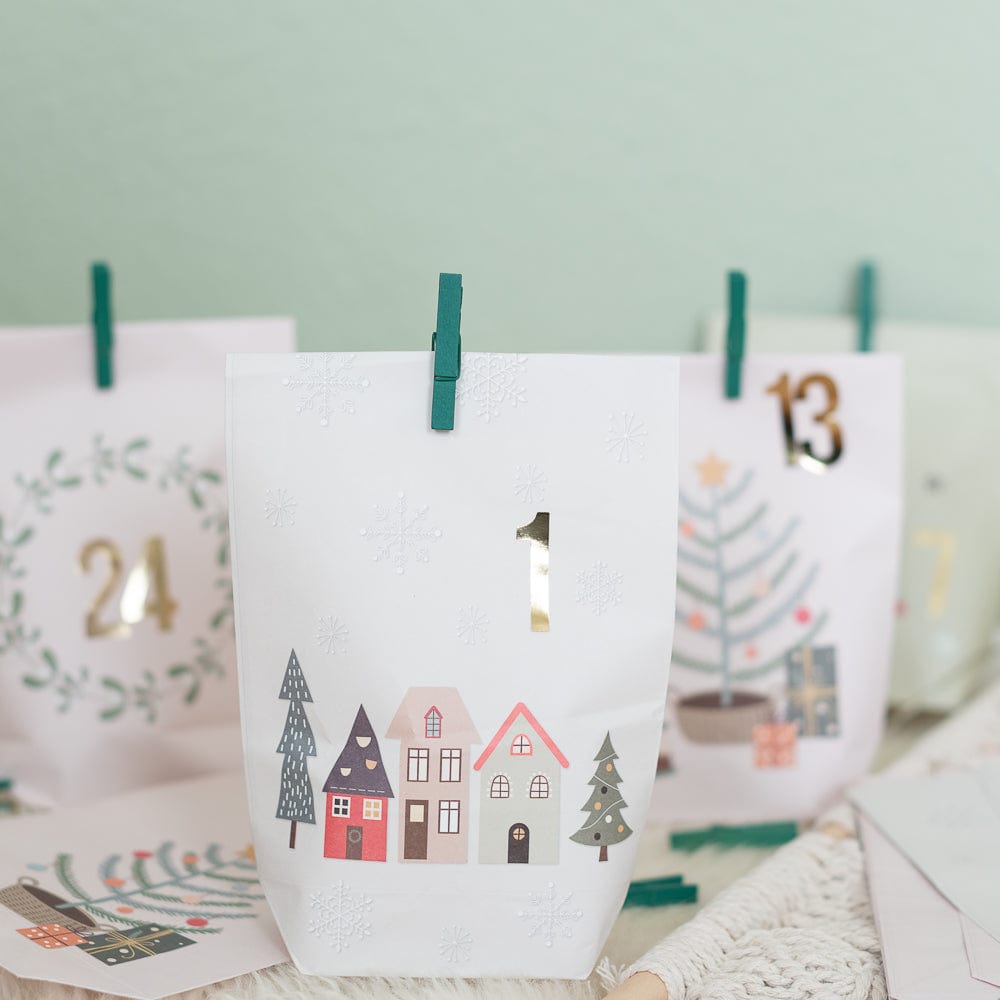 Adventskalender  Hygge - bedruckte Tütchen zum Befüllen