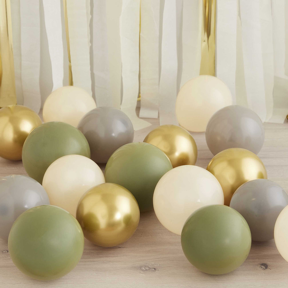 Luftballon - Gold Chrome, Olive Green, Grey & Nude