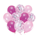 Luftballon Pink & Rosa mit Konfetti 10 Stück