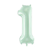 Zahlen Folienballon 1-6 mint grün
