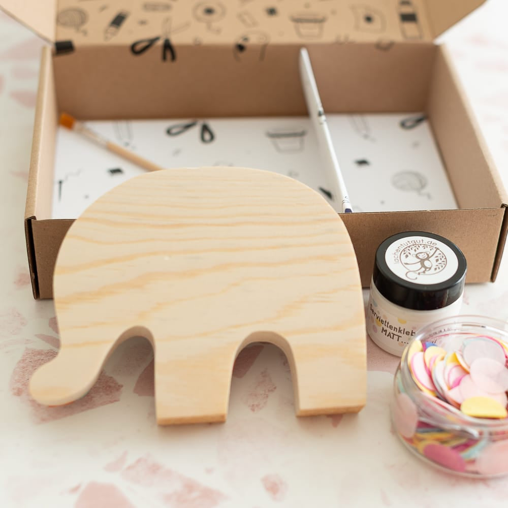 Kreatives Bastelset „Elefant mit Konfetti“