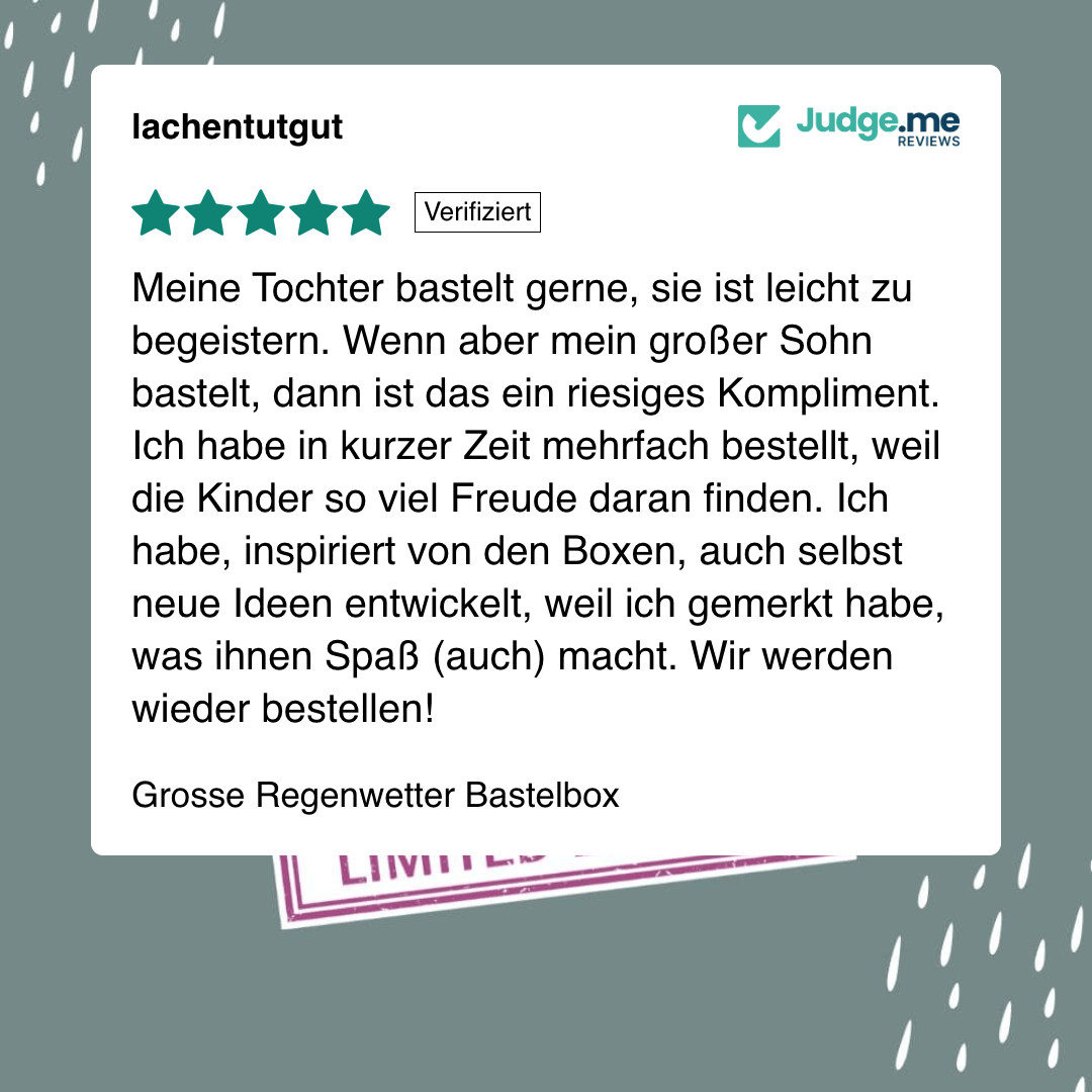 Grosse Regenwetter Bastelbox