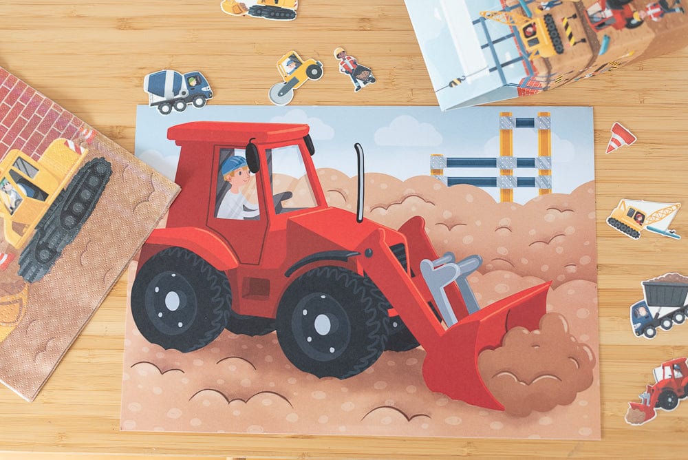 Tischset zum Ausmalen - Baustelle - 10 Stück
