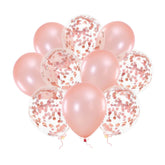 Luftballon Rose mit Konfetti 10 Stück