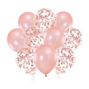Luftballon Rose mit Konfetti 10 Stück