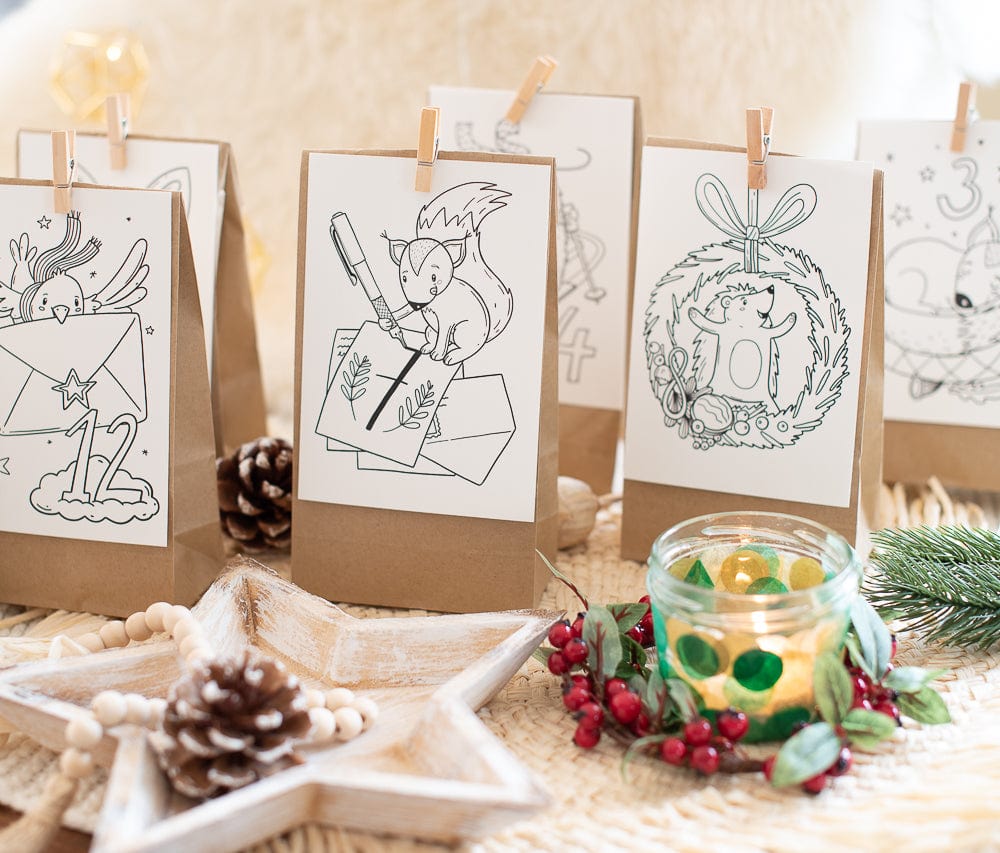 24 Adventszahlen zum Ausmalen