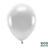 Eco Luftballon metallic silber  - 26 cm (10 Stück)