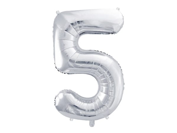Zahlen Folienballon 0-7 silver gross
