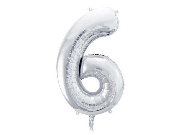 Zahlen Folienballon 0-7 silver gross