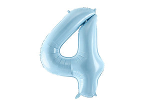 Zahlen Folienballon 0-7 Babyblau gross