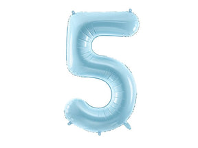 Zahlen Folienballon 0-7 Babyblau gross