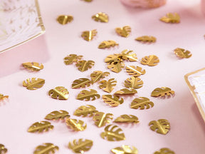 15g Konfetti Tropische Blätter - Metalic Folie - Gold