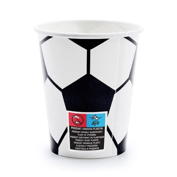 Becher Fussball, 260ml - 6 Stück