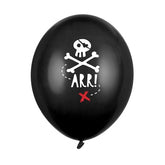 Piraten Ballons schwarz "ARR" Set (6 Stück)
