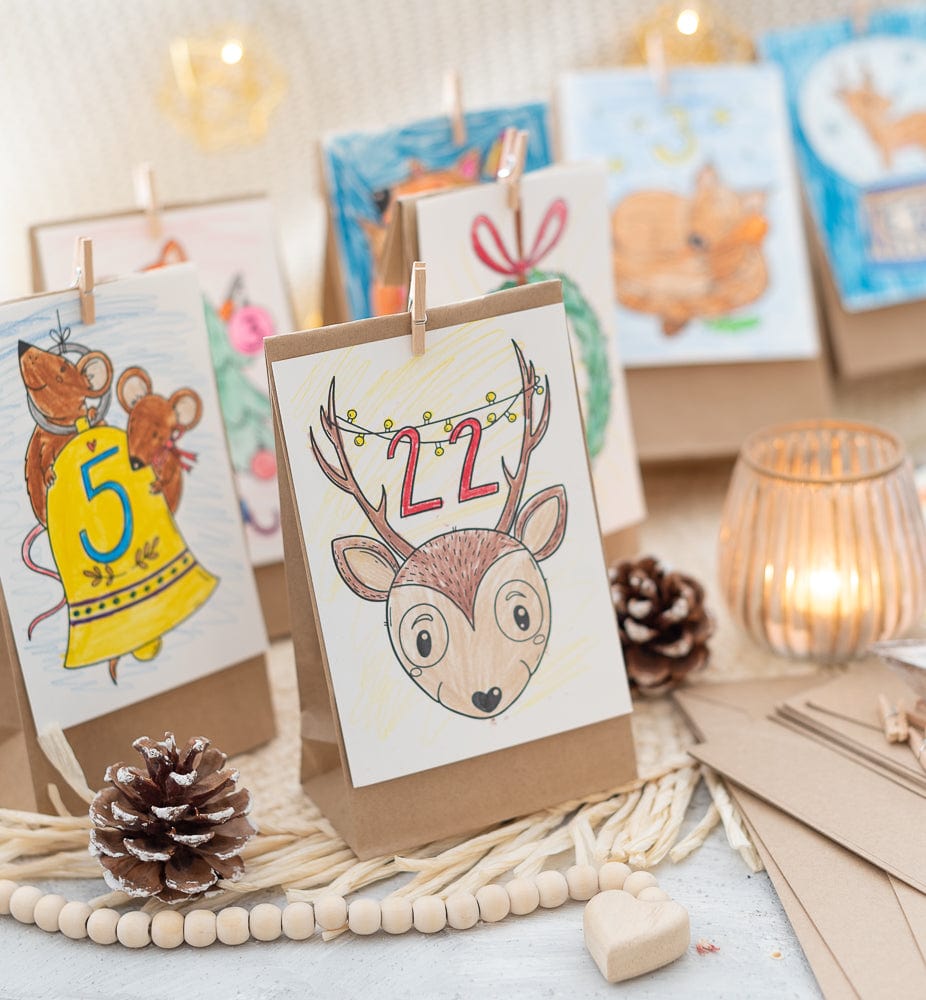 24 Adventszahlen zum Ausmalen