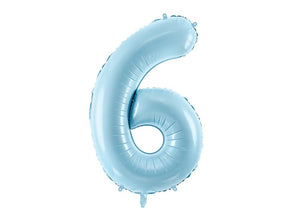 Zahlen Folienballon 0-7 Babyblau gross