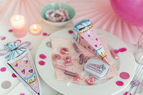 Gastgeschenk zur Einschulung Schultüte -  pink 5 Stück