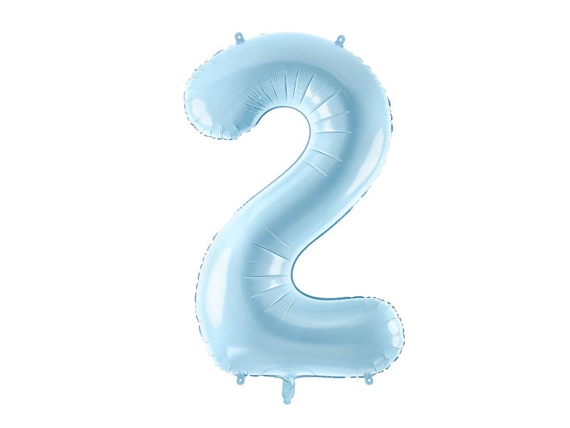 Zahlen Folienballon 0-7 Babyblau gross